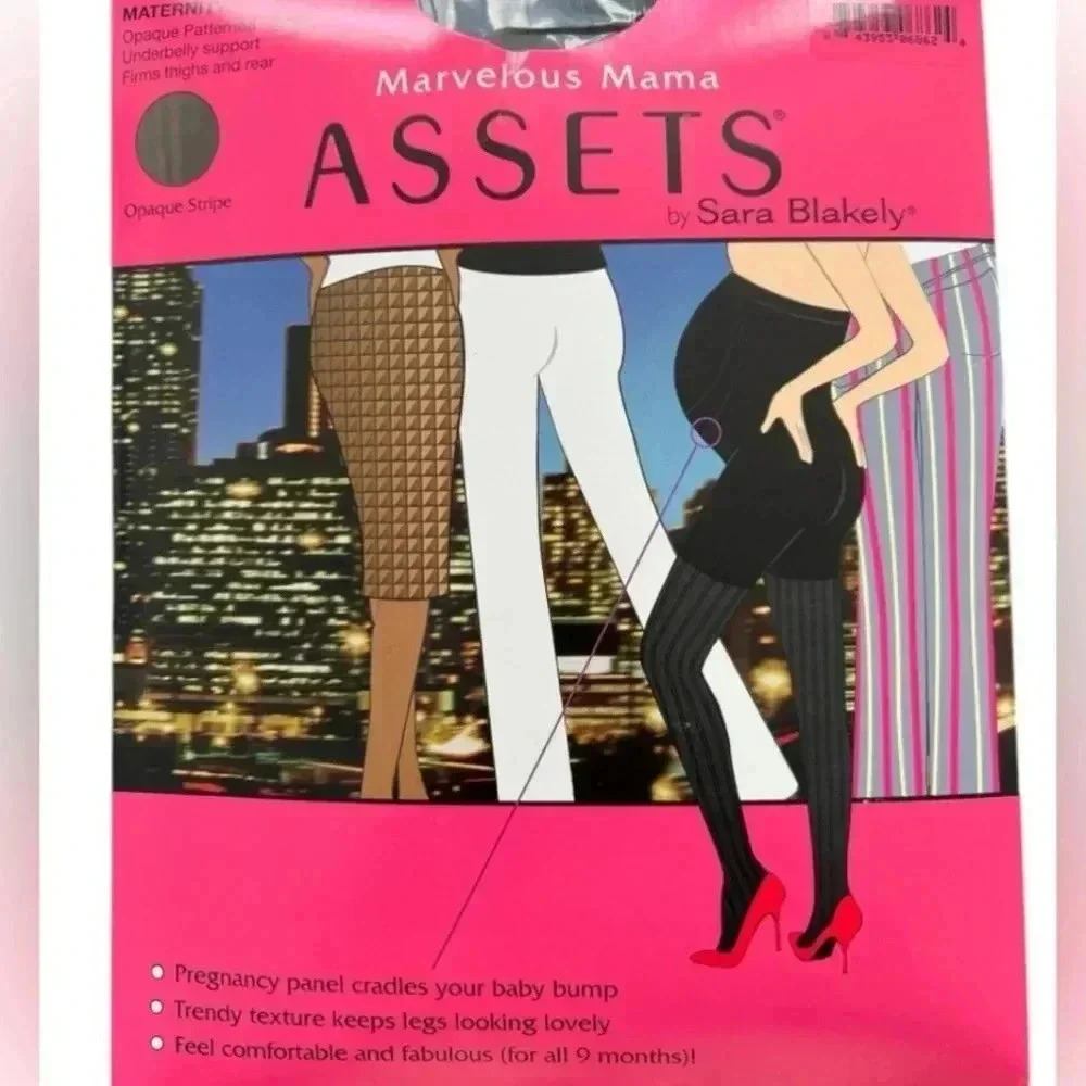 Marvelous Mama Assets by Spanx Black Maternity Terrific Tights Sz 3